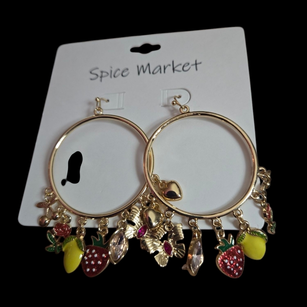 Bohemian Earrings With Charms Fruit Butterfly Flowers